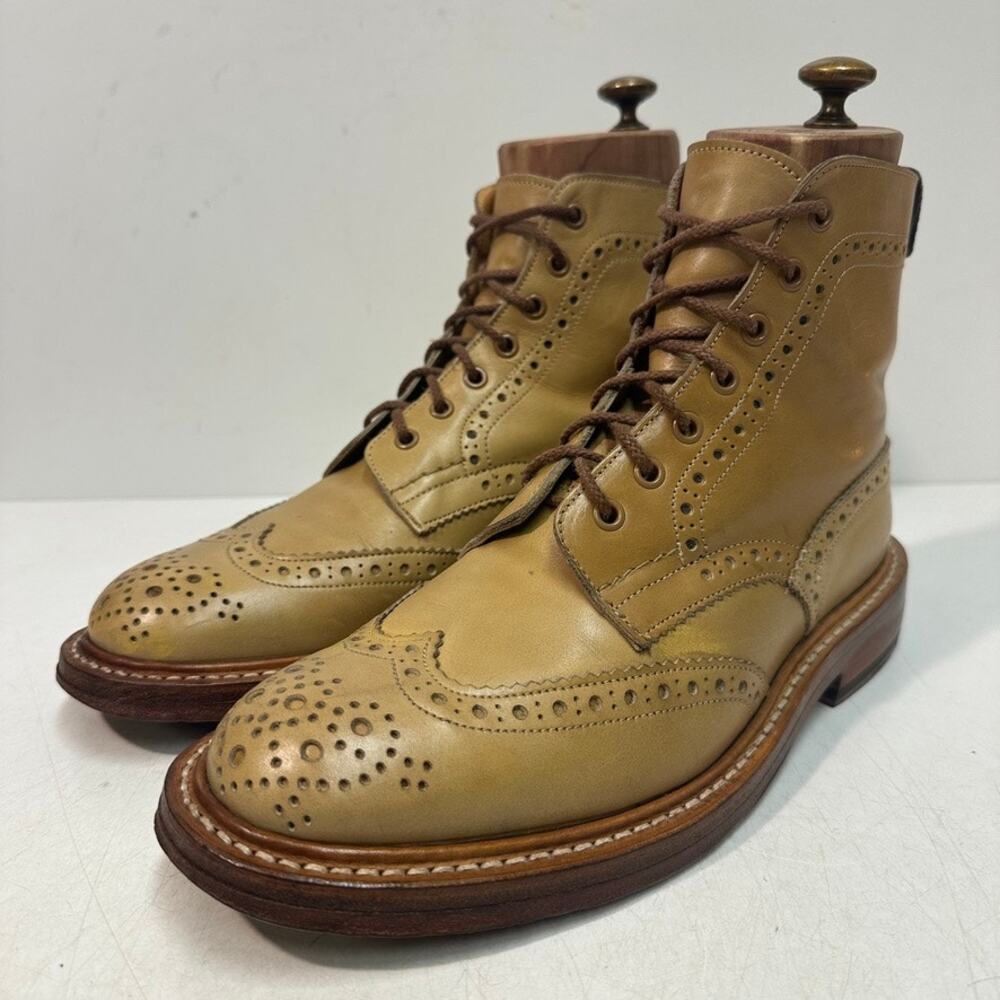 NEW HEELS Tricker's Stow Country Boot Wingtip Broge Made in England UK 7 US 8 D